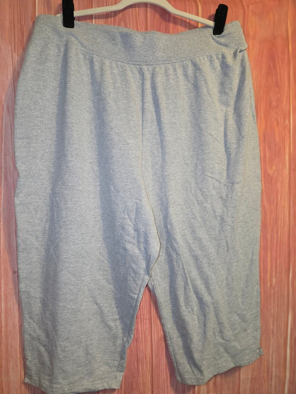 Just My Size Womens 3X 22W/24W Heather Grey Jersey Knit Capri Pants Lounge Pants